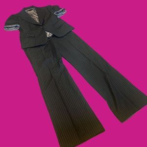 BCBGMaxAzria Black Pinstripe Pantsuit